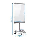Måttritning av Whiteboard MULTIBOARD med en höjd på 133 till 190 cm från hjh OFFICE