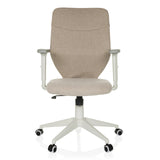 Beige Home Office kontorsstol COSIO II med armstöd och femhjulig fotkorsbas från hjh OFFICE – 360-gradersvy (framifrån 0°)