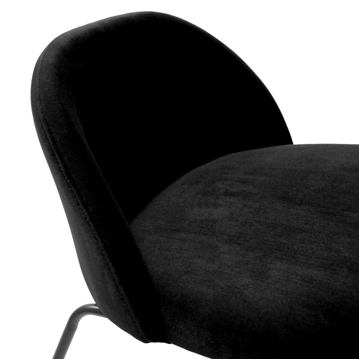 Svart stoppat ryggstöd och sits på den Stoppad stol VELVO från hjh OFFICE