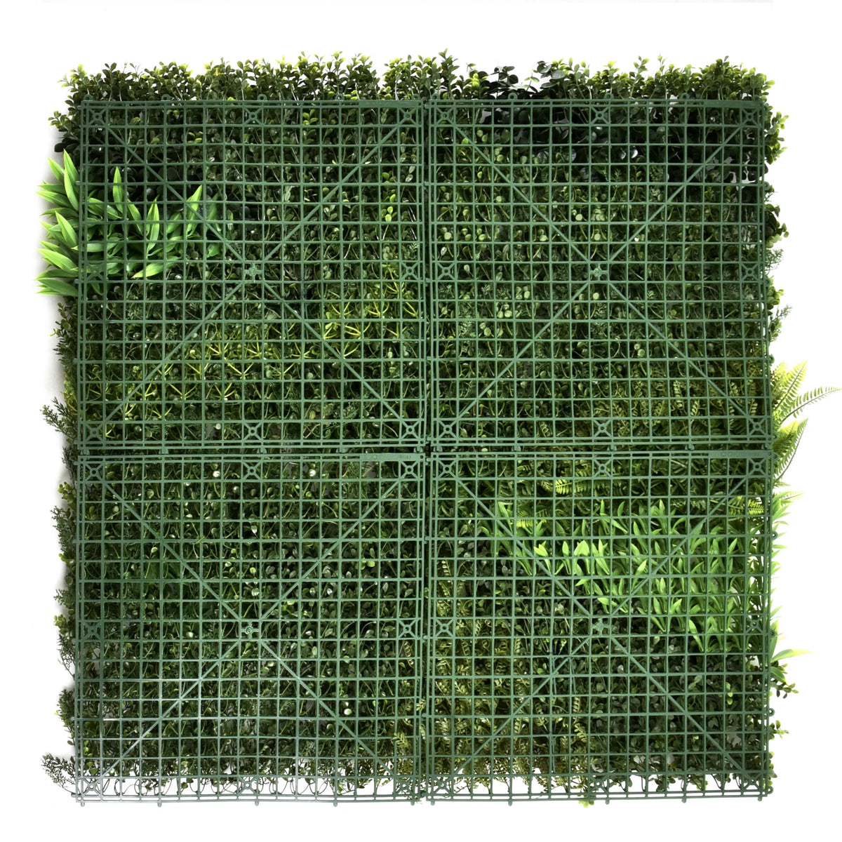 Grön växtmatta LEAFLUXE 3D med plastnät och konstgjord växtlighet från hjh LIVING