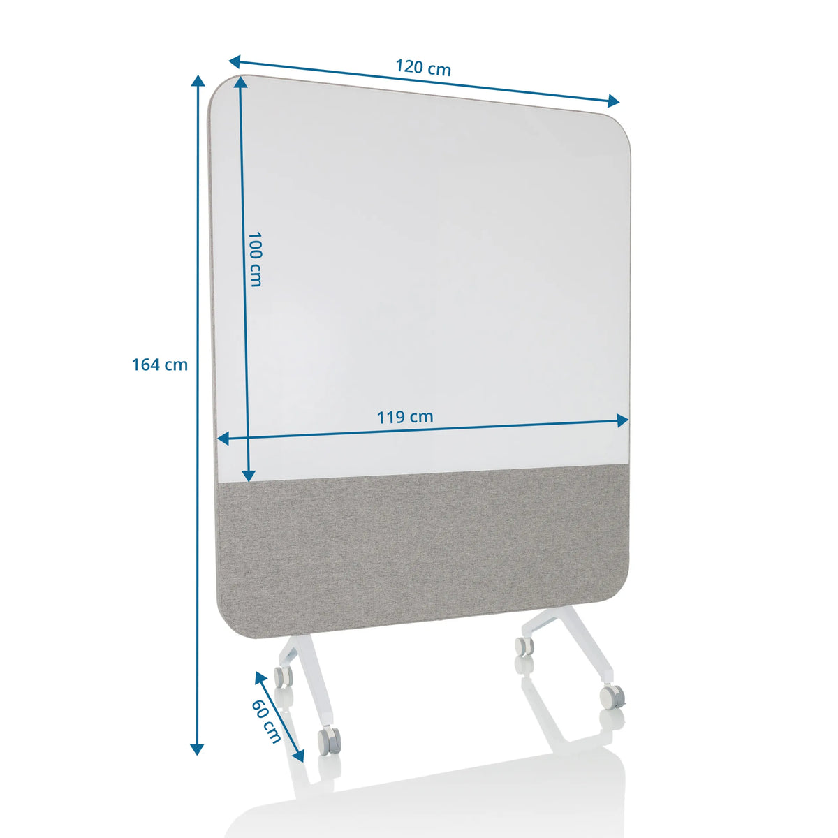 Teknisk ritning av Whiteboard VISION BOARD med 120 × 164 cm från hjh OFFICE