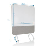 Teknisk ritning av Whiteboard VISION BOARD med 120 × 164 cm från hjh OFFICE