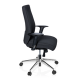 Svart Professionell kontorsstol PRO-TEC 250 med armstöd och femhjulig stjärnfot från hjh OFFICE – 360-gradersvy (sidoprofil 80°)