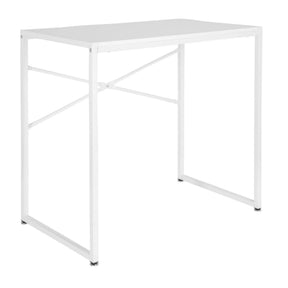 Vitt Skrivbord EASY UP H I med enkel metallram och kryssstag från hjh OFFICE