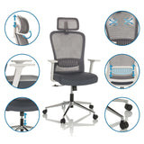 Home Office kontorsstol BELAIA W i grått med olika inställningsmöjligheter från hjh OFFICE