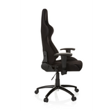Svart Spelstol GAME FORCE med nackstöd, armstöd och femhjulig fotkorsbas från hjh OFFICE – 360-gradersvy (sidoprofil 80°)