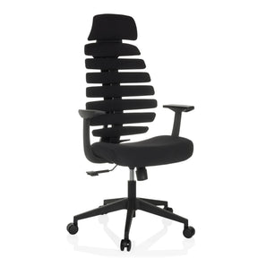 Svart Professionell kontorsstol ERGO LINE ECO med tygbeklädnad, segmenterat ryggstöd och armstöd från hjh OFFICE
