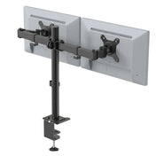 Svart bildskärmshållare Ergomount M2 för två skärmar med bordsfäste från hjh OFFICE