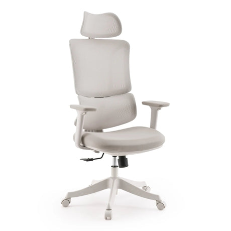 Home Office kontorsstol Ergomy Colore i beige med nätrygg och nackstöd från MyBuero