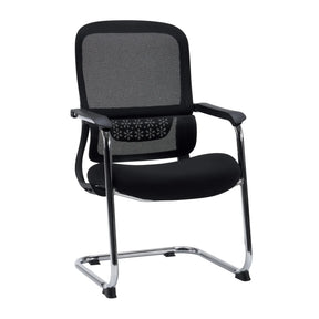 Svart Fjädrande stol Ergomy Meet med nätrygg och kromad medestomme från hjh OFFICE