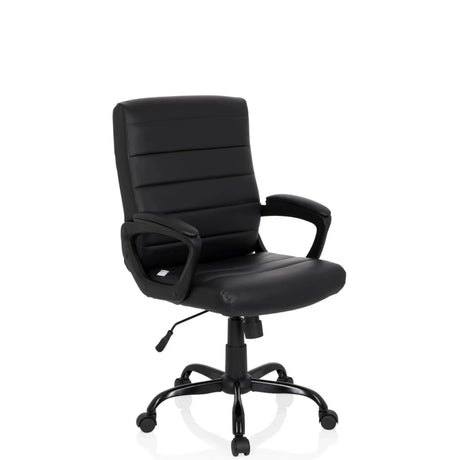 Svart Home Office chefsfåtölj ERGOSMOOTH BIG med quiltat överdrag och armstöd från hjh OFFICE