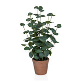 Konstgjorda växter Eucalyptus i grön färg med runda blad i en brun lerkruka från hjh OFFICE