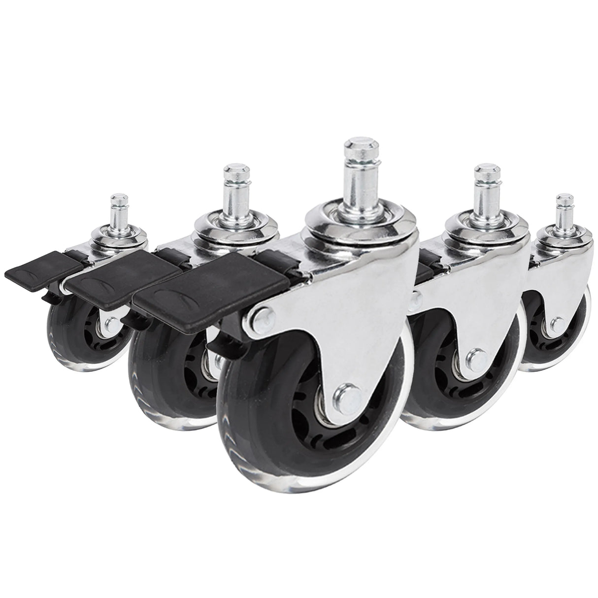 5x ROLO SKATE CT 11mm/75mm med låsbar broms | Hårda golv - Stol på hjul 