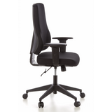 Svart Professionell kontorsstol PRO-TEC 100 med armstöd och femhjulig stjärnfot från hjh OFFICE – 360-gradersvy (sidoprofil 80°)