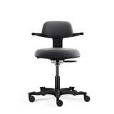 Mörkgrå Arbetsstol WORK 40 med armstöd och fem hjul från hjh OFFICE