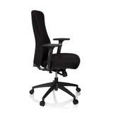 Svart Professionell kontorsstol OFFICE XT PRO med armstöd och femhjulig fotkorsbas från hjh OFFICE – 360-gradersvy (sidoprofil 80°)