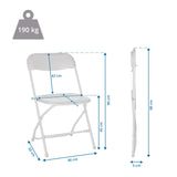 Teknisk ritning av Utomhusstol TUDELA XXL W med 80 cm höjd och en belastningskapacitet på 190 kg från hjh OFFICE