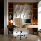 Home Office chefsfåtölj RELAX WD 100 med beige manchesterklädsel och kromad stjärnfot från MyBuero