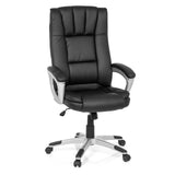 Svart Home Office kontorsstol RELAX CL150 med quiltat överdrag och femhjulig fotkorsbas från MyBuero – 360-gradersvy (framifrån 20°)