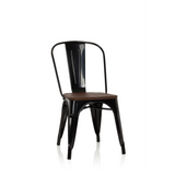Svart Bistrostol VANTAGGIO COMFORT W med brun sits i trä från hjh OFFICE – 360-gradersvy (framifrån 20°)
