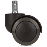 Svarta hjul 5x ROLO 10mm/50mm för hårda golv med metallstift från hjh OFFICE – 360-gradersvy (bakifrån 180°)