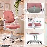 Justerbart ryggstöd, armstöd och sitthöjd på Kiddy Smart Step snurrstol för barn från hjh OFFICE (AI-genererad bild)