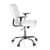 Vit Home Office kontorsstol ERNESTO med quiltad stoppning och femhjulig fotkorsbas från hjh OFFICE – 360-gradersvy (sidoprofil 80°)