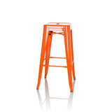 Orange Barstol VANTAGGIO HIGH med fyra ben och integrerade fotstöd från hjh OFFICE – 360-gradersvy (sidoprofil 75°)