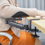 Svart, höjdjusterbart Armstöd RELEX RT1 med bordsklämma och ledad arm från hjh OFFICE