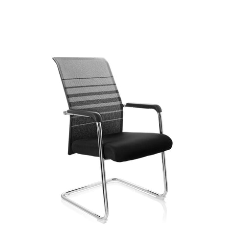 Fjädrande stol FALCONE V med svartgrått överdrag och kromad ram från hjh OFFICE