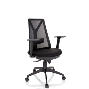 Home Office kontorsstol FALUN BASIC i svart med nätryggstöd och armstöd från hjh OFFICE