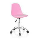Rosa Snurrstol för barn FANCY II med blank krombas och hjul från hjh OFFICE