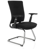 Svart fjädrande stol CAPTIVO PRO V med armstöd och tygbeklädnad från hjh OFFICE – 360-gradersvy (snett framifrån 45°)