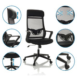 Home Office kontorsstol NEKEO i svart med justerbara detaljer och hjul från hjh OFFICE