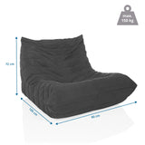 Måttvy av Loungefåtölj Sitzolo med 100 × 90 cm och en belastningsförmåga på 150 kg från hjh LIVING