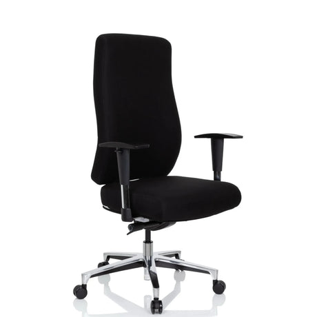 Svart Professionell kontorsstol FORCOM med armstöd och blankt underrede från hjh OFFICE