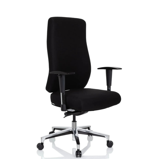Svart Professionell kontorsstol FORCOM med armstöd och blankt underrede från hjh OFFICE