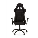Svart Spelstol GAME FORCE med tygklädsel, vita dekorationssömmar och armstöd från hjh OFFICE