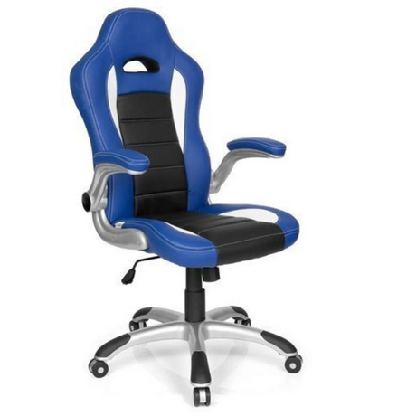 Spelstol GAME SPORT i blått och svart med silverfärgad stjärnfot från hjh OFFICE