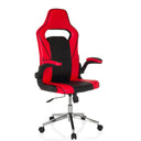 Spelstol GAME SPORT PRO i rött och svart med armstöd och kromad stjärnfot från MyBuero