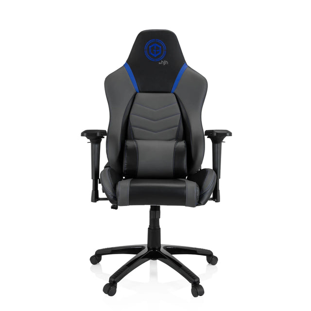 Spelstol GAMEBREAKER POLARYS I i grått och blått med blå accenter och hjul från hjh OFFICE