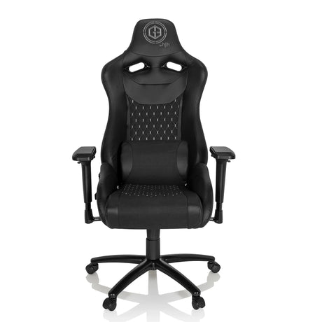 Svart Spelstol GAMEBREAKER SX 04 med quiltat mönster och armstöd från hjh OFFICE