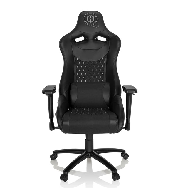 Svart Spelstol GAMEBREAKER SX 04 med quiltat mönster och armstöd från hjh OFFICE