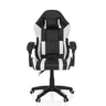 Spelstol GAMEBREAKER W02 i svart-vitt med nack- och ländkuddar samt hjul från MyBuero