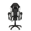Spelstol GAMEBREAKER W02 i svart-vitt med nack- och ländkuddar samt hjul från MyBuero