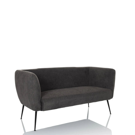 Grå loungesoffa HAYRIVER med tygklädsel och fyra smala svarta metallben från hjh LIVING