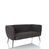 Grå loungesoffa HAYRIVER med tygklädsel och fyra smala svarta metallben från hjh LIVING