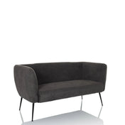 Grå loungesoffa HAYRIVER med tygklädsel och fyra smala svarta metallben från hjh LIVING