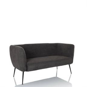 Grå loungesoffa HAYRIVER med tygklädsel och fyra smala svarta metallben från hjh LIVING