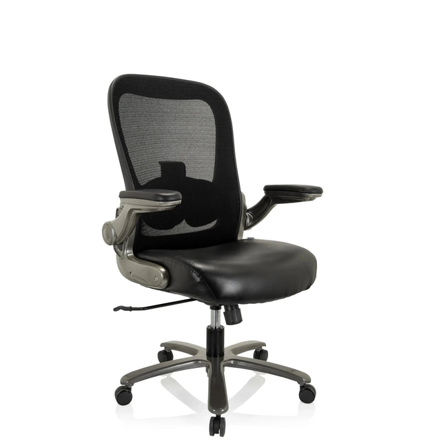 XXL snurrstol INSTRUCTOR T I i svart med konstlädersits och nätryggstöd från hjh OFFICE